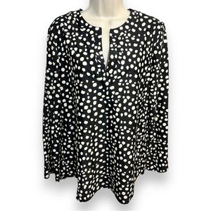 Jude Connally Women’s Josie Painted Spot Long Sleeve Tunic Black/Cream Size L